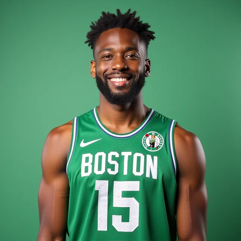 Miles Norris in a Boston Celtics jersey