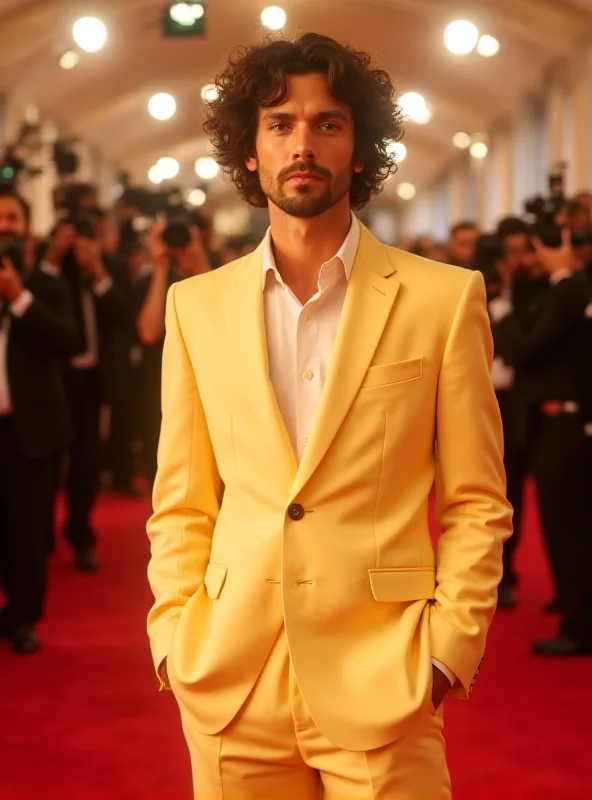 Timothée Chalamet on the Oscars red carpet in a pastel suit