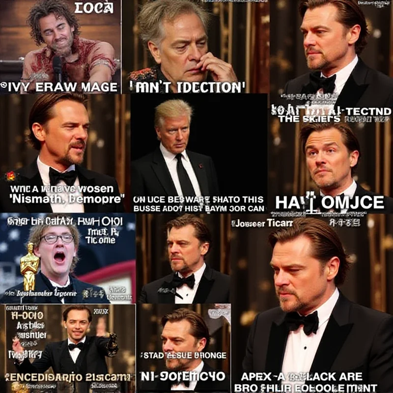 Collage of Leonardo DiCaprio Oscar memes