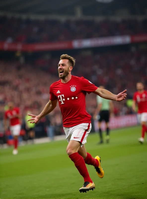 Harry Kane celebrating a goal for Bayern Munich