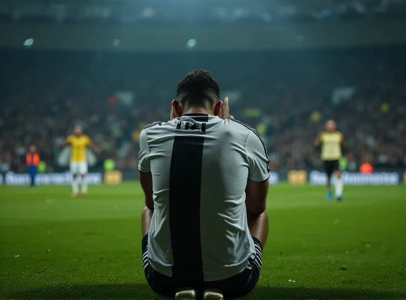 A disappointed Juventus player sitting on the pitch after a loss.