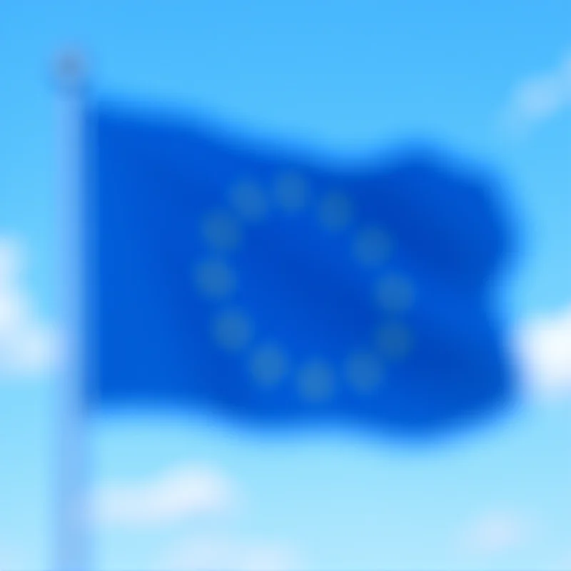 European Union flag waving