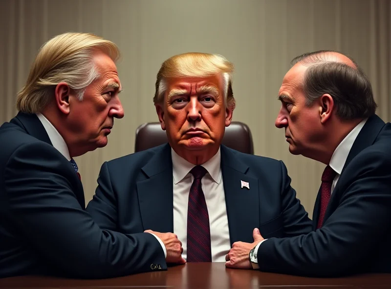 Image depicting a tense diplomatic meeting between world leaders, possibly King Charles, Trump, and Zelensky.