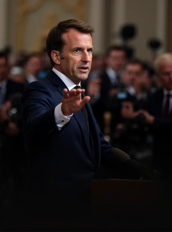 Emmanuel Macron speaking at a press conference