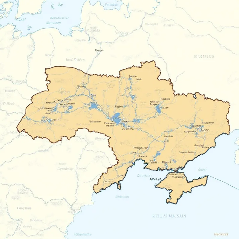 Map of Ukraine highlighting conflict zones