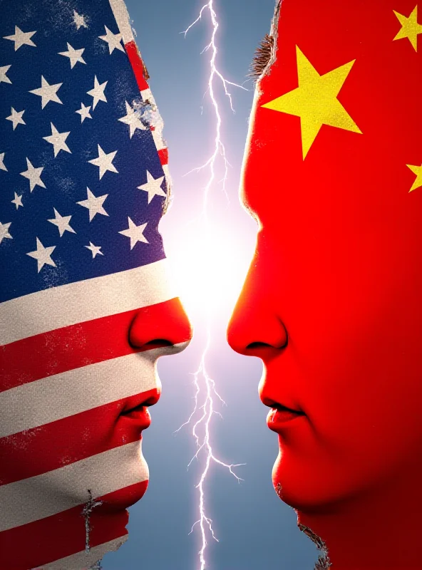 A stylized image of the US and Chinese flags facing each other, symbolizing trade tensions.