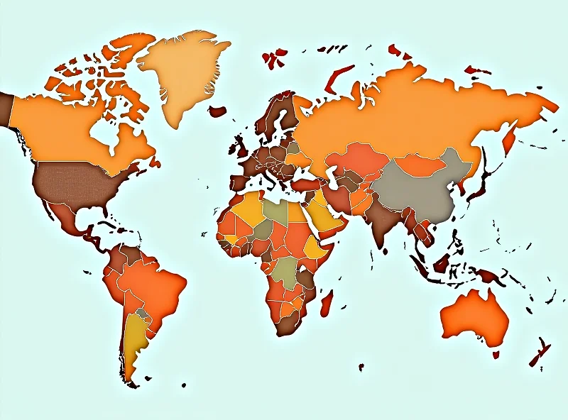 A map showing trade routes and tariffs between China and the United States.