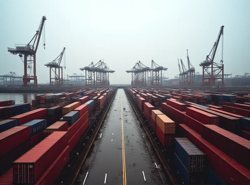 Image of cargo containers at a port, symbolizing trade between countries.