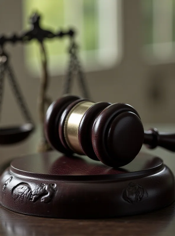 Image of a courtroom gavel and scales of justice.