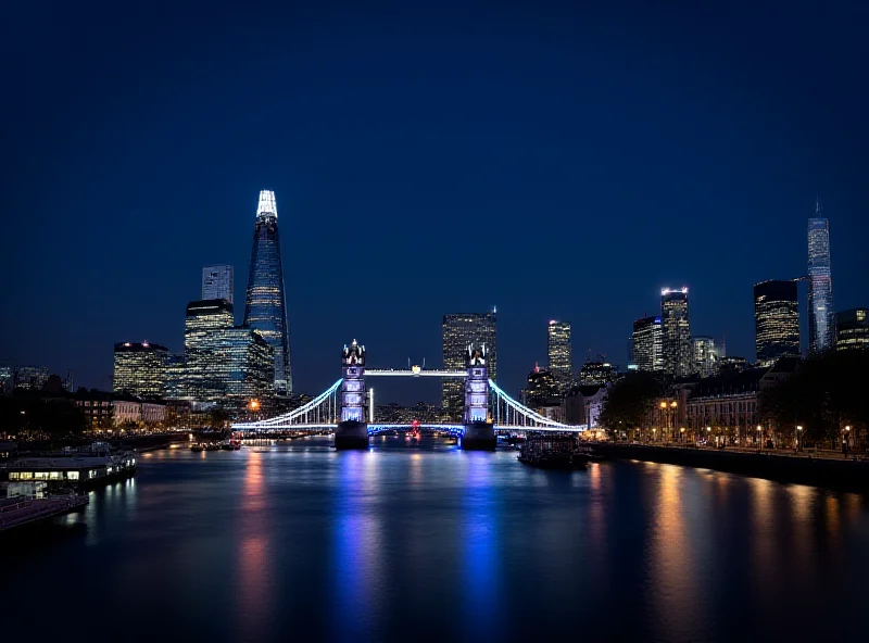 The London skyline at night.