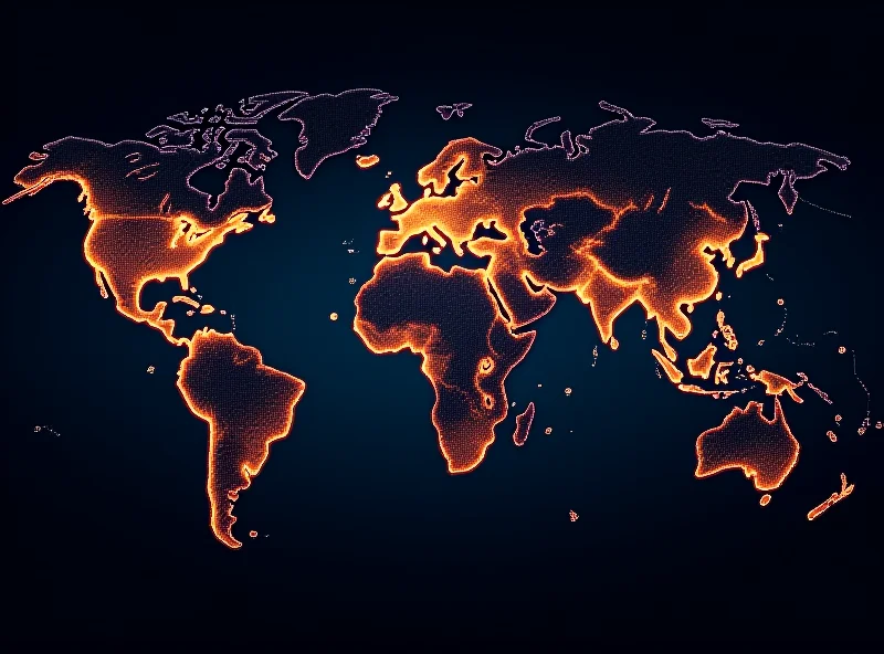 A world map with lines connecting major financial centers, symbolizing global economic interdependence.