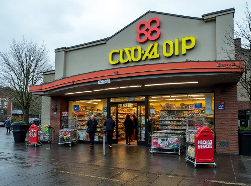 Exterior of a Co-op supermarket on a typical British high street.