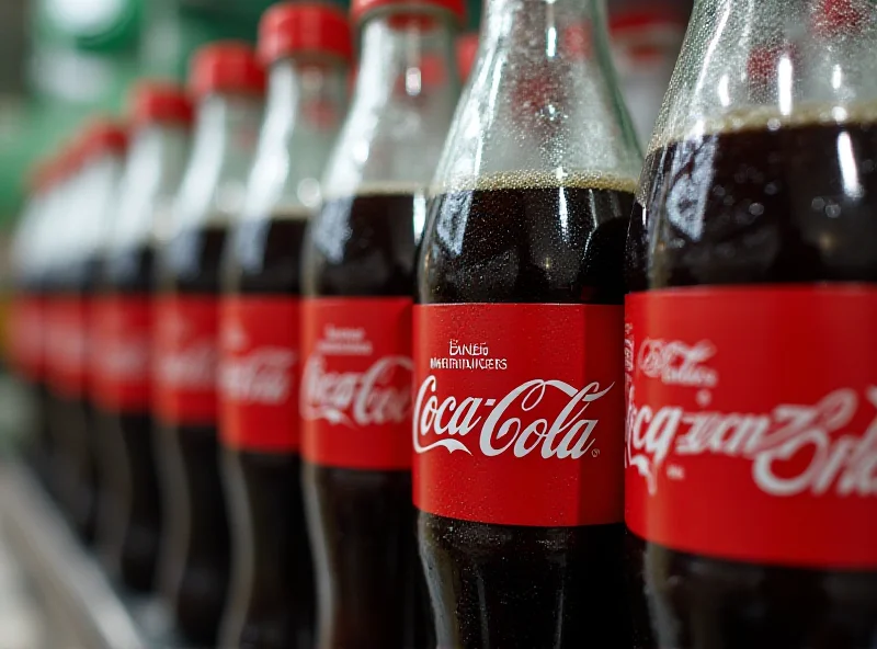 Coca-Cola bottles on a supermarket shelf