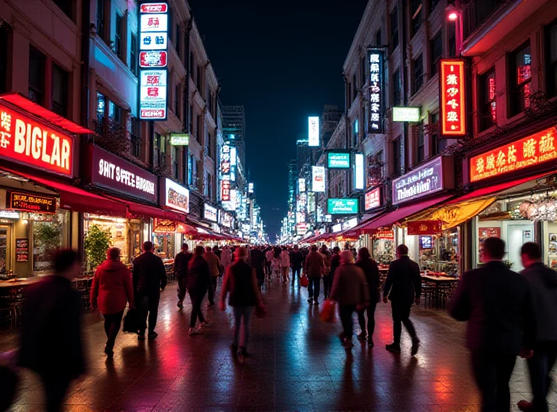 Image of a busy city street at night, representing Bukit Bintang.