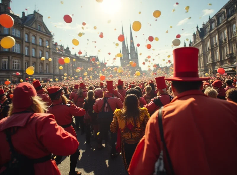 Crowds celebrating carnival in Cologne