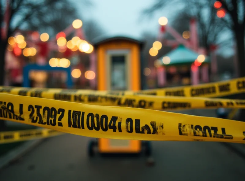 Mobile toilet with security tape, representing crime scene during Cologne carnival