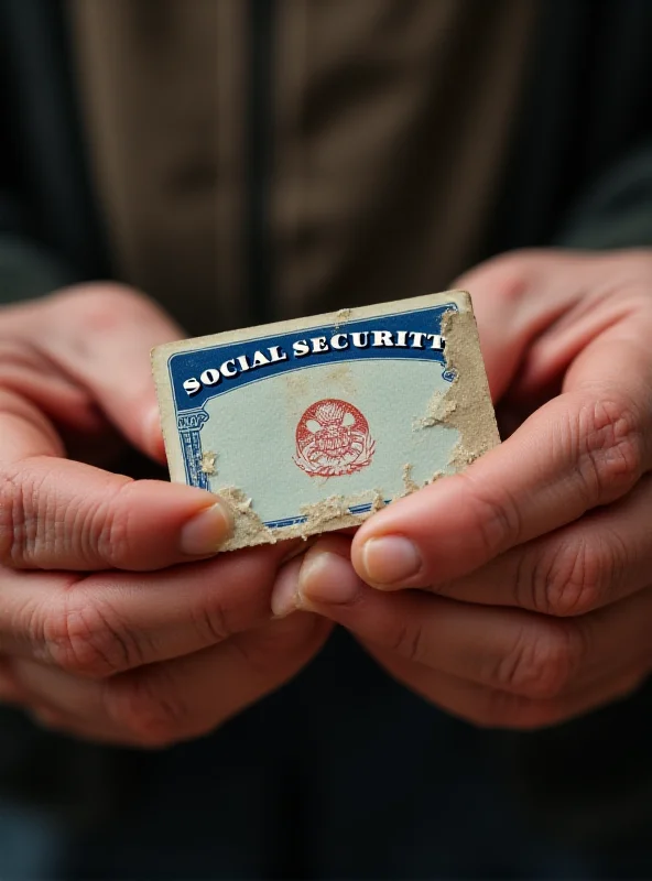 A close-up photo of an elderly person's hands holding a Social Security card.