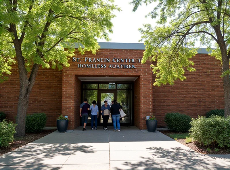 Exterior view of St. Francis Center homeless shelter in Curtis Park, Denver