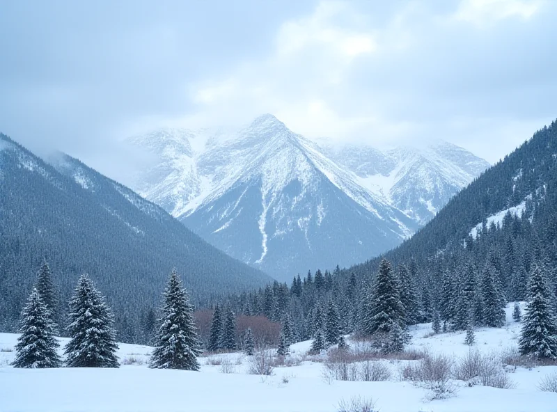 Snowy landscape in the Colorado mountains.