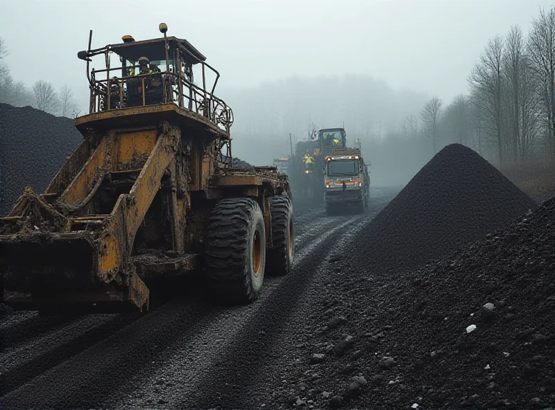 A graphite mine in Zavallya, Ukraine, with workers in protective gear