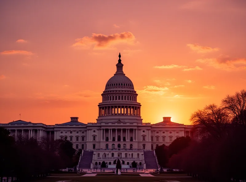 United States Capitol Building at sunset