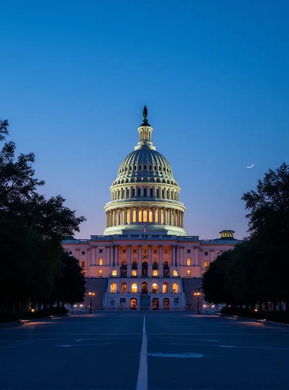 The US Capitol Building at dusk