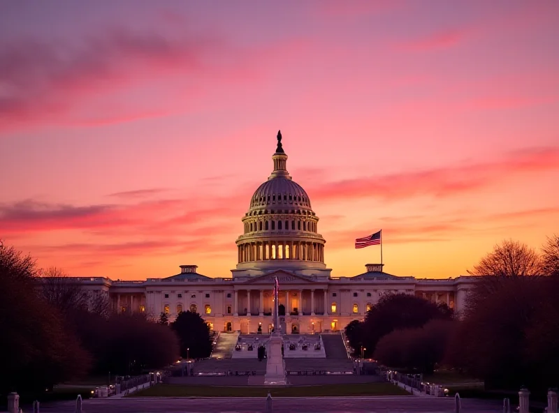 Image depicting the United States Capitol Building at sunset