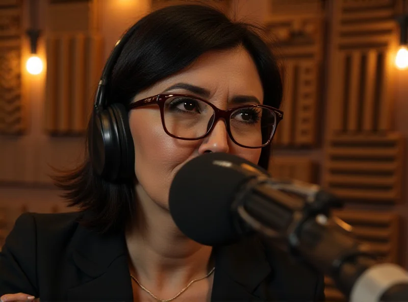 Rima Hassan speaking on a radio show