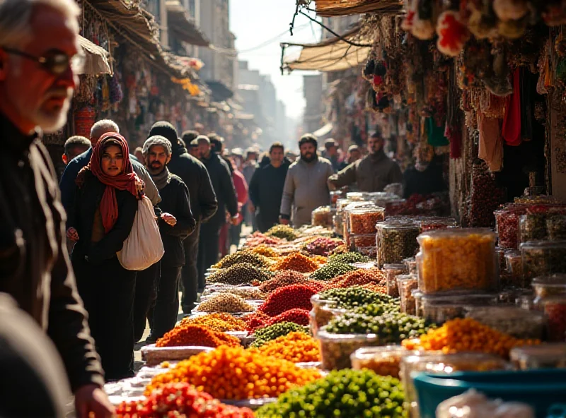 Crowded market scene in Gaza