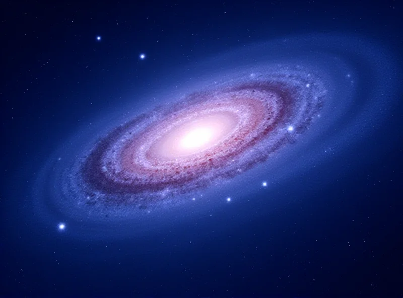 Illustration of the Andromeda galaxy surrounded by smaller dwarf galaxies