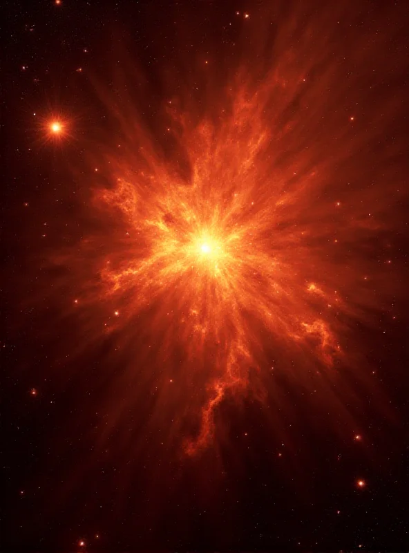 Artistic rendering of the Phoenix Cluster with glowing gas and newly formed stars