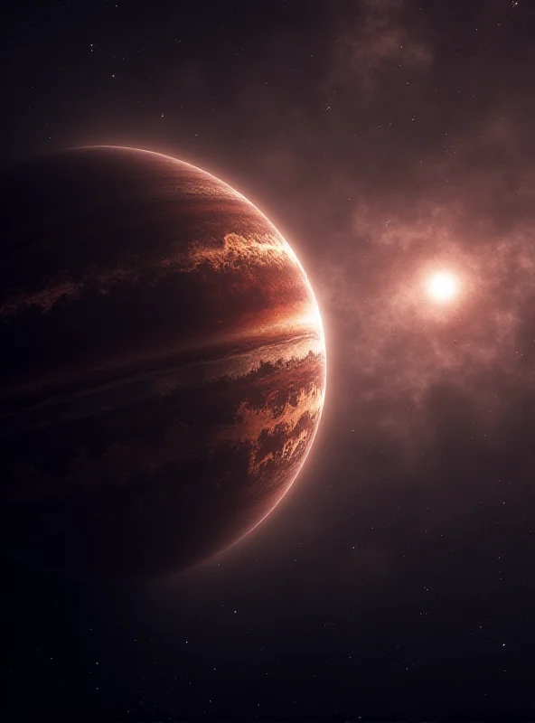 Artistic rendering of an ultra-hot Neptune exoplanet with a hazy, glowing atmosphere