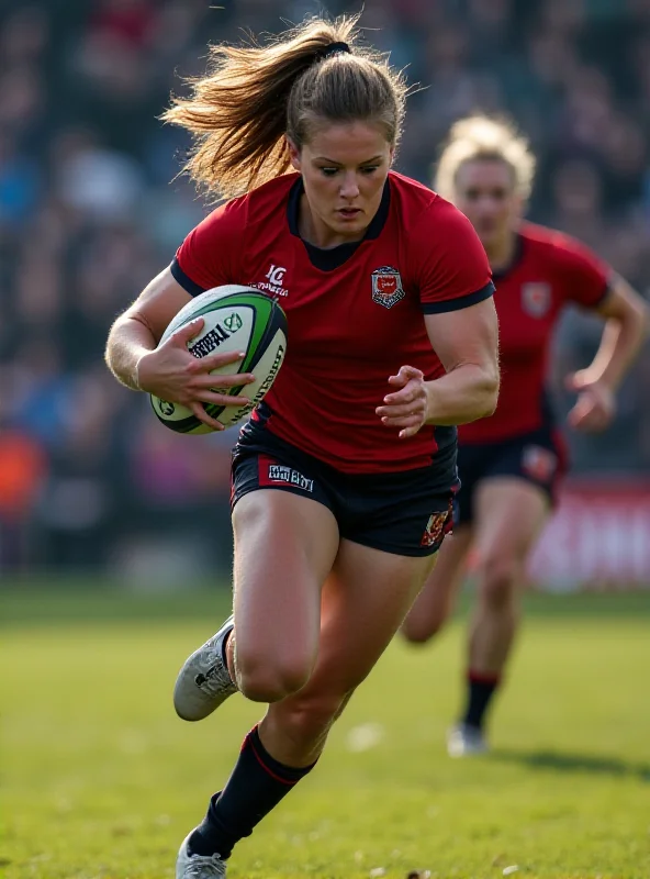 Ilona Maher running with the rugby ball during a match