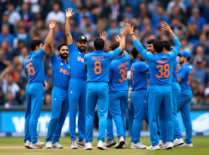 Indian cricket team celebrating a victory