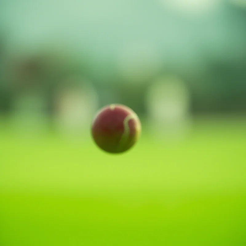 Cricket ball in mid-air during a match