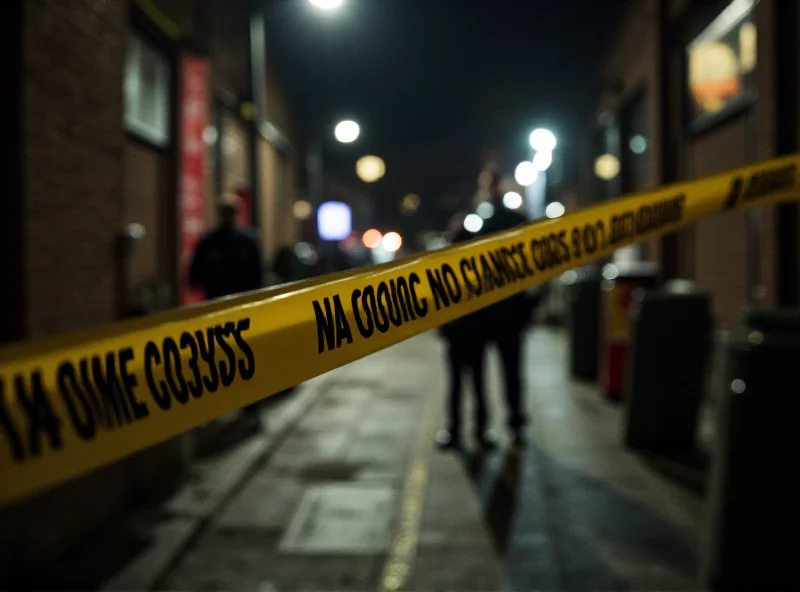 A street scene in Islington, London, with police tape visible