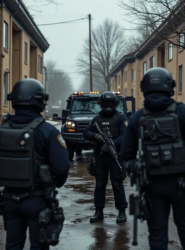 A SWAT team securing a building