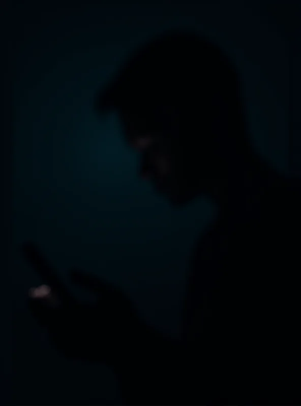 Silhouette of a person using a smartphone, suggesting online vulnerability.