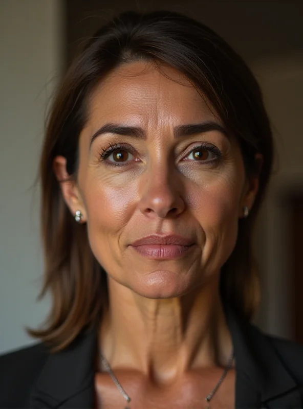 A close-up, emotional portrait of a social worker looking concerned and empathetic.