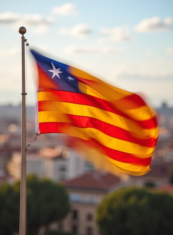 Catalonian Flag waving in Barcelona