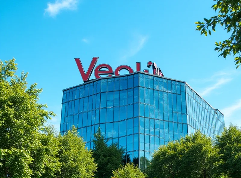 Exterior shot of the Veolia headquarters building on a sunny day.