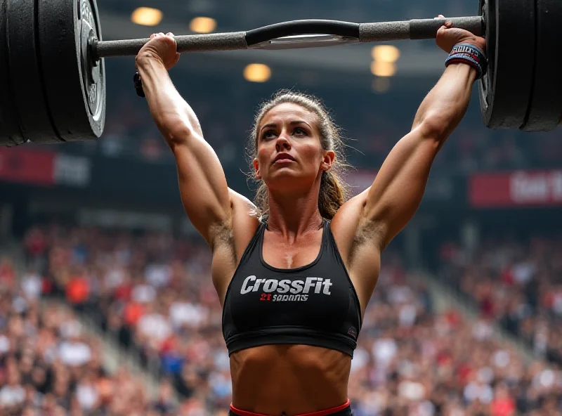 Danielle Brandon competing in a CrossFit event.