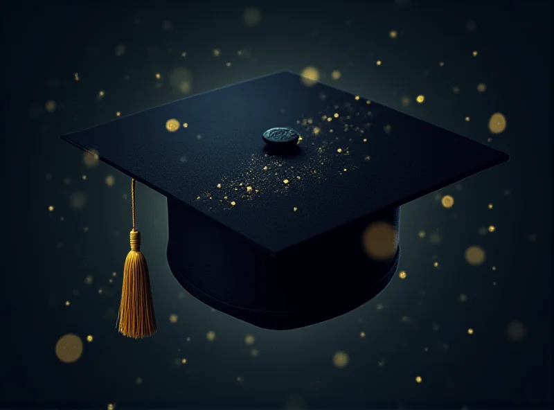 Conceptual image of Binance logo with a graduation cap, surrounded by digital currency symbols and an AI brain.