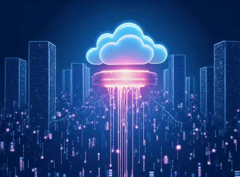 Conceptual image of data flowing into a cloud database, highlighting the role of DBRE.