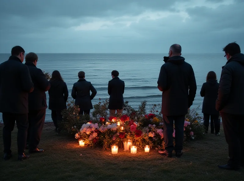 Mourners at a memorial for the Cutro shipwreck victims.