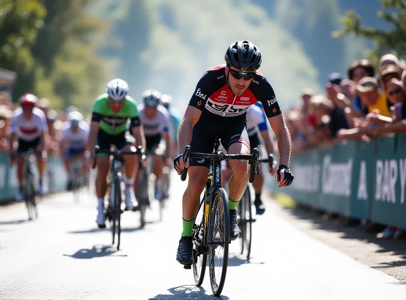 Magnus Cort Nielsen sprinting to victory in A Estrada during O Gran Camiño.