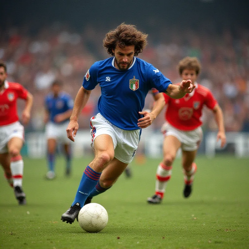 Roberto Baggio in action during Italia '90