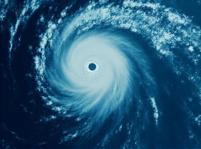 Satellite image of Cyclone Garance approaching La Réunion.