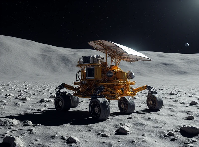 Rendering of the IM-2 lunar lander on the surface of the moon.