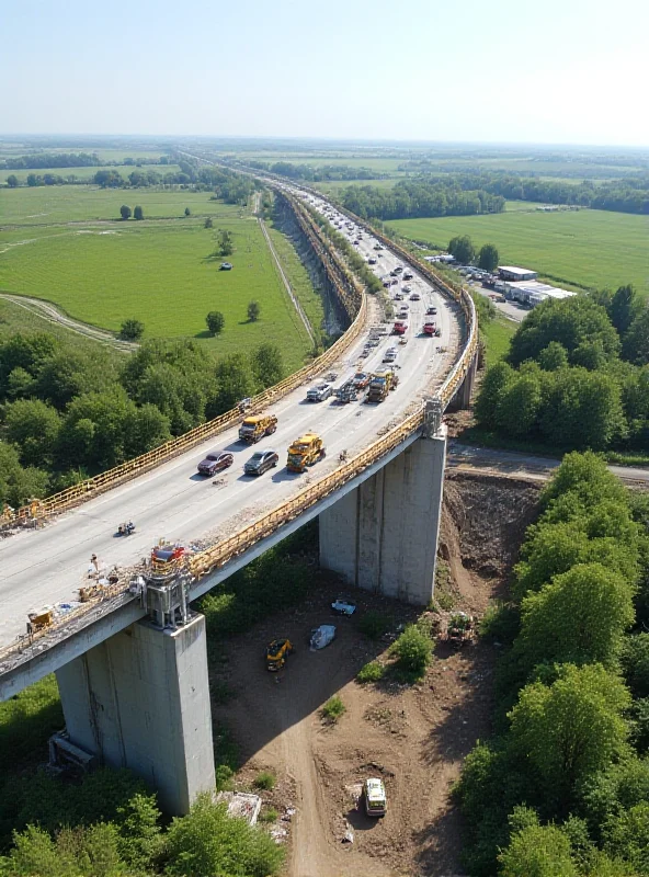 A modern highway bridge under construction in Germany.